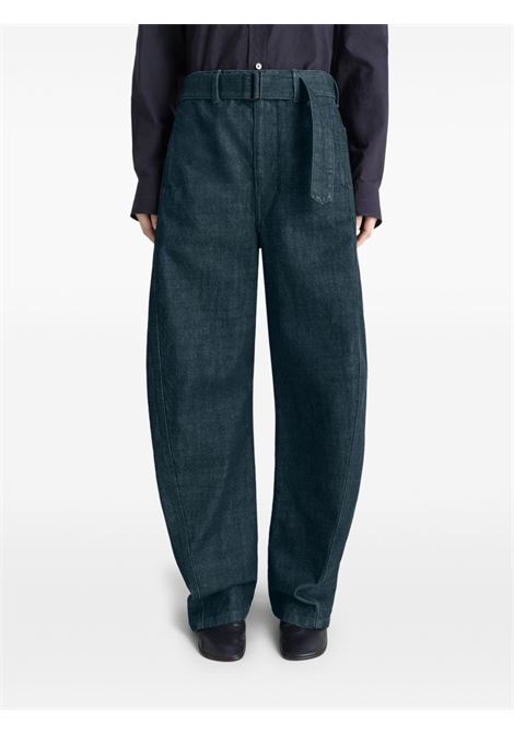 pantaloni twisted belt uomo indigo LEMAIRE | PA326 LD1056BL760